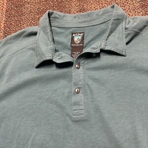 Kuhl Polo Collared Shirt Mens Size XL Teal Short Sleeve Lightweight Stretch Golf